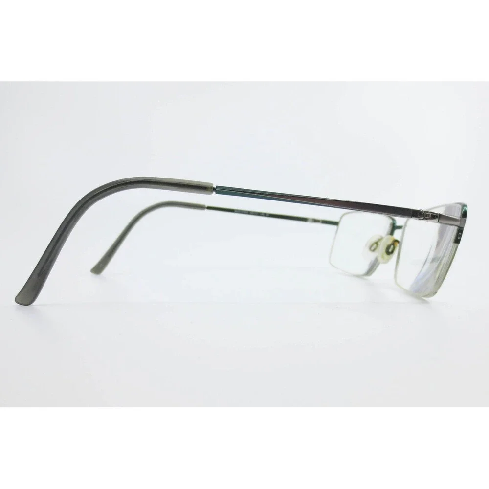 Turboflex TF340 Dark Green Rectangular Semi Rimless Eyeglass Frames 55-17-145 20
